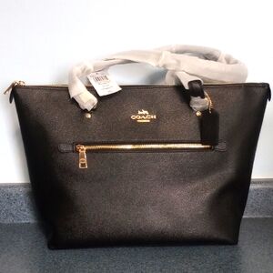 Coach Black Tote Presidential Bag with Gold Accents